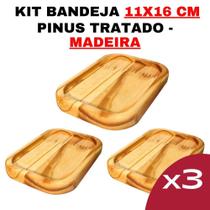 Kit Bandeja Madeira Kit Tamanho Nº6 Cozinha Madeira Maciça