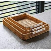 Kit Bandeja Organizadora Retangulares 3 Peças Tipo Vime Luxo