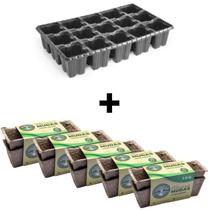 Kit Bandeja para Mudas 15 Células + 30 Vasos Biodegradáveis Kit Bandeja para Mudas 15 Células + 30 Vasos Biodegradáveis
