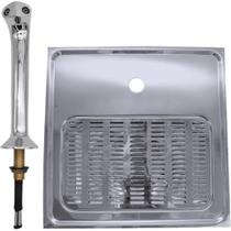 Kit Bandeja Pingadeira 40x40cm + Naja Cromada Torre 2 Vias