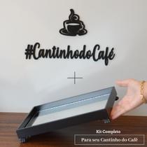 Kit Bandeja Preta Decoração Casa Cantinho do Café Bancada Parede Aplique Preto D147