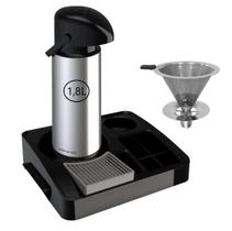 Kit Bandeja Serv1 + Garrafa 1,8l Inox + Coador Inox Unitermi