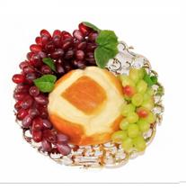 Kit Bandeja, Uva, Pão Decoração De Café Santa Ceia Prata Kit Bandeja, Uva, Pão Decoração De Café Santa Ceia Prata