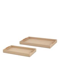 Kit bandejas em mdf com revest. em pu - 2 pcs bege mart