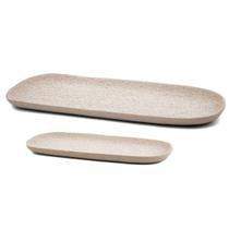 Kit bandejas organicas em ceramica cinza - 2 pcs - 17993 Kit bandejas organicas em ceramica cinza - 2 pcs - 17993