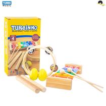 Kit Bandinha Rítmica com 4 Instrumentos para Musicalização Infantil - Turbinho BR-4A - Turbo