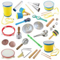 Kit Bandinha Rítmica Infantil Brinquedo Com 20 Instrumentos