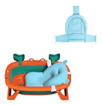 Kit Banheira De Bebê Dobrável Com Almofada E Rede De Apoio