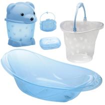 Kit Banheira do bebê 5 Peças Adoleta Banheira 20l Lixeira Balde