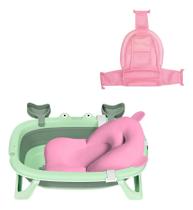 Kit Banheira Dobrável Com Apoios Ergonômicos Banho Bebê Rn Kit Banheira Dobrável Com Apoios Ergonômicos Banho Bebê Rn