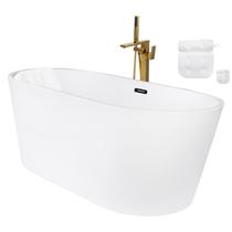 Kit Banheira Freestanding Venezza 1.50m com Misturador Dourado