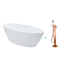 Kit Banheira Imersão Acrílico 170cm Rubi e Misturador Piso Monocomando Pingoo.Casa - Dourado Rose Kit Banheira Imersão Acrílico 170cm Rubi e Misturador Piso Monocomando Pingoo.Casa - Dourado Rose