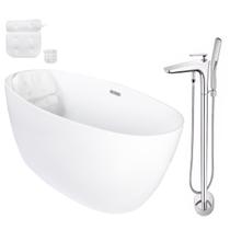 Kit Banheira Imersão De Luxo Freestanding 1.50m com Misturador Cromado