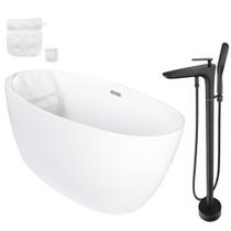 Kit Banheira Imersão Freestanding De Luxo 1.50m com Misturador Preto