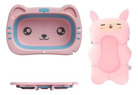 Kit Banheira Infantil Vitoriana Gatinho C/ Almofada Coelho Kit Banheira Infantil Vitoriana Gatinho C/ Almofada Coelho