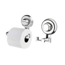 Kit banheiro 2 peças Future porta papel higiênico e cabide gancho duplo Kit banheiro 2 peças Future porta papel higiênico e cabide gancho duplo