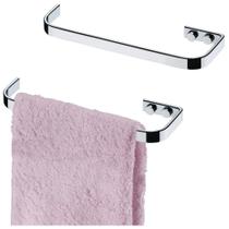 Kit Banheiro 2 Suporte Porta Toalha 22cm Rosto de Parede Cromado - 2304 Future Kit Banheiro 2 Suporte Porta Toalha 22cm Rosto de Parede Cromado - 2304 Future