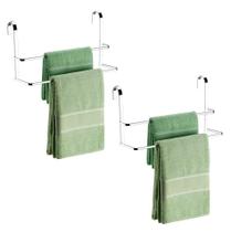 Kit Banheiro 2 Suporte Porta Toalha 45cm Toalheiro Duplo de Box Cromado - 1612 Future