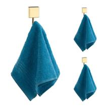 Kit Banheiro 3 Gancho Porta Toalha Cabide Parede Dourado Ouro - Future Kit Banheiro 3 Gancho Porta Toalha Cabide Parede Dourado Ouro - Future