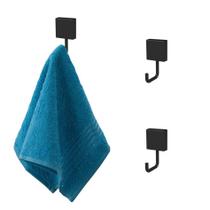 Kit Banheiro 3 Gancho Porta Toalha Cabide Parede Preto Nero - Future Kit Banheiro 3 Gancho Porta Toalha Cabide Parede Preto Nero - Future