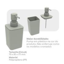 Kit Banheiro 3 Peças Dispenser Sabonete Líquido Porta Escova Algodão Cotonete Gelo - Soprano
