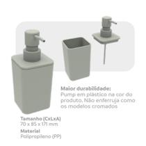 Kit Banheiro 3 Peças Dispenser Sabonete Líquido Porta Escova Algodão Cotonete Preto - Soprano