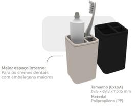 Kit Banheiro 3 Peças Saboneteira Porta Escova Algodão Cotonete Gelo - Soprano