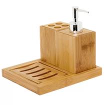 Kit Banheiro 4 Peças Em Bambu Mimo Style