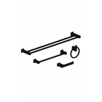 Kit Banheiro 4 Peças Inox Preto Fosco Sofisticação