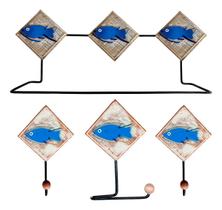 Kit Banheiro 4 Peças Toalheiro Cabideiro Porta Papel Peixe Kit Banheiro 4 Peças Toalheiro Cabideiro Porta Papel Peixe