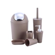 Kit Banheiro 6 Peças Limpeza Lixeira Organizador Sabonete Kit Banheiro 6 Peças Limpeza Lixeira Organizador Sabonete