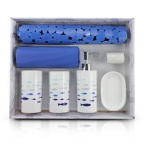 Kit Banheiro acessórios 7 Peças Jacki Design Azul Kit Banheiro acessórios 7 Peças Jacki Design Azul
