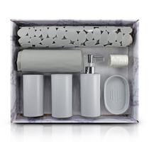 Kit Banheiro acessórios 7 Peças Jacki Design Cinza Kit Banheiro acessórios 7 Peças Jacki Design Cinza