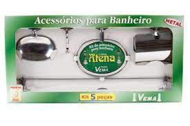 Kit Banheiro Acessórios Em Metal C/ 5 Peças - Vema