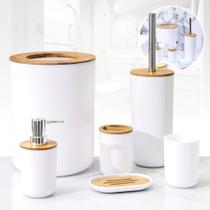 Kit Banheiro Bambu com 6 Peças Kit Banheiro Bambu com 6 Peças