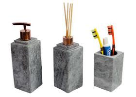 Kit Banheiro Bancada Lavabo Luxo em Pedra Sabão N01 Rosê Kit Banheiro Bancada Lavabo Luxo em Pedra Sabão N01 Rosê