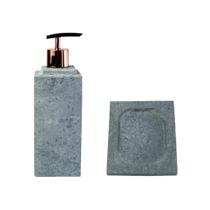 Kit Banheiro Bancada Lavabo Luxo em Pedra Sabão N02 Rosê