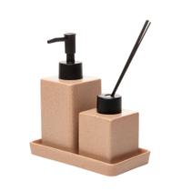 Kit Banheiro Banho Cerâmica 3 Peças Quadratto Granilite - LYOR