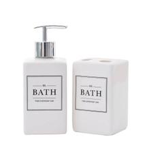 Kit Banheiro Bath De Porcelana 2 Peças 330Ml Branco Kit Banheiro Bath De Porcelana 2 Peças 330Ml Branco