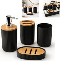 Kit Banheiro Completo 4 Peças Porta Sabonete e Escova Kit Banheiro Completo 4 Peças Porta Sabonete e Escova