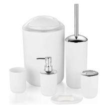 Kit Banheiro Completo Moderno Branco E Cromado