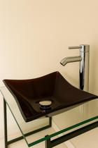 Kit Banheiro Cuba De Vidro + Misturador Inox + Válvula Click