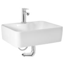 Kit Banheiro Cuba Louça Apoio +Torneira+Válv+Sifão+Flexível