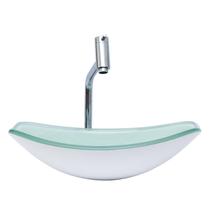 Kit Banheiro Cuba Vidro Chanfrada 47 Cm + Torneira + Válvula
