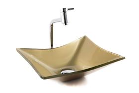 Kit Banheiro Cuba Vidro Retangular + Torneira Link + Válvula Kit Banheiro Cuba Vidro Retangular + Torneira Link + Válvula