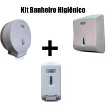 Kit Banheiro de Escritório - Porta Papel Toalha + Porta Papel Higienico + Saboneteira