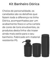 Kit Banheiro Dórica - Porta Escova, Sabonete e Algodão