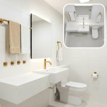 Kit banheiro dourado em aço inox vibranta toalheiro torneira valvula inteligente pop-up para lavabo