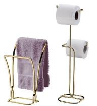 Kit banheiro dourado Future Porta Papel Higiênico chao porta toalha de bancada 1608DD 1176DD