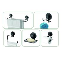 Kit Banheiro Faciliti C/ Ventosa Aramados Schmitt- Preto Fosco